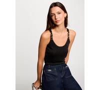 Top con tirantes finos negro mujer S