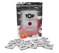 TOP condones, paquete de 50 unidades, fresa, color rojo, naturales y con sensación real, de látex, con depósito, diámetro 53 mm, para hombres