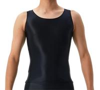 Top Corto Brillante para Hombre, Chaleco sin Mangas elástico Liso y Brillante Top musculoso Ajustado de Color sólido y Transparente, Ropa de Streetwear para Hombre Camisa Discoteca sin Costuras