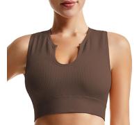 Top Corto Getheyshape Shape Me Up, Sexy Sin Mangas, con Tirantes, Ideal para Mujer. No Usar Sostén. Top Corto Sexy Sin Mangas para Mujer. Sujetador Deportivo para Yoga. (Café,L)