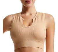 Top Corto Getheyshape Shape Me Up, Sexy Sin Mangas, con Tirantes, Ideal para Mujer. No Usar Sostén. Top Corto Sexy Sin Mangas para Mujer. Sujetador Deportivo para Yoga. (Piel,S)