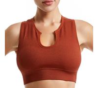Top Corto Getheyshape Shape Me Up, Sexy Sin Mangas, con Tirantes, Ideal para Mujer. No Usar Sostén. Top Corto Sexy Sin Mangas para Mujer. Sujetador Deportivo para Yoga. (Marrón,M)