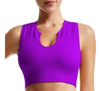 Top Corto Getheyshape Shape Me Up, Sexy Sin Mangas, con Tirantes, Ideal para Mujer. No Usar Sostén. Top Corto Sexy Sin Mangas para Mujer. Sujetador Deportivo para Yoga. (Morado,S)