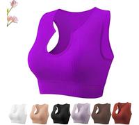 Top corto Shape Me Up de Getheyshape, sexy, sin mangas, con tirantes, moldeador incorporado y espalda fruncida.(Grape purple,M)