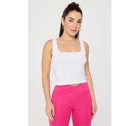 Top corto sin mangas con escote cuadrado Daily Rib Fabletics Blanco Womens XXS