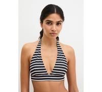 Top de bikini con cuello halter Dark Navy Stripe 2 S