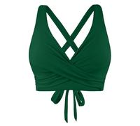 Top de Bikini Mujeres Parte Superior de Bikini Push Up Cruzada con Lazo Top Wrap Classics con Efecto Elevador Push-Up Escote En V y Cobertura Completa