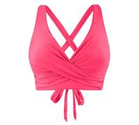 Top de Bikini Mujeres Parte Superior de Bikini Push Up Cruzada con Lazo Top Wrap Classics con Efecto Elevador Push-Up Escote En V y Cobertura Completa
