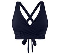 Top de Bikini Mujeres Parte Superior de Bikini Push Up Cruzada con Lazo Top Wrap Classics con Efecto Elevador Push-Up Escote En V y Cobertura Completa