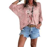 Top De Crochet De Inspiración Bohemia for Mujer con Cuello En V, Tops De Verano Ahuecados for Cubrir La Playa