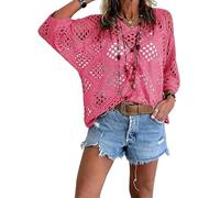 Top De Crochet De Inspiración Bohemia for Mujer con Cuello En V, Tops De Verano Ahuecados for Cubrir La Playa