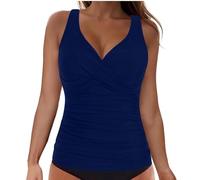 Top de de Elegant, Pieza separada para Traje de baño de Playa y Piscina, Prenda Superior con Tirantes cómodos. (Navy2, XL) #243