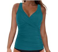 Top de de Elegant, Pieza separada para Traje de baño de Playa y Piscina, Prenda Superior con Tirantes cómodos. (Blue, XL) #337