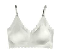 Top de fitness Sujetador para mujer sin ropa interior Sujetador suave sin aros Sujetador cómodo Mi carrito Ver, Blanco, XXL