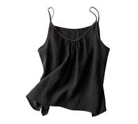 Top de Lino con Tirantes para Mujer, Chaleco de Estilo Retro y Literario, Camiseta de Tirantes Holgada y Transpirable Verano, Blusa sin Mangas Color Sólido