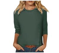 Top de manga 3/4 para mujer, camisa raglán versátil informal de verano, cam | Sudadera Marinera Mujer Para Chica Grande Medieval Tachuelas Celestes Cremallera Fin Jerseis Floral Morado