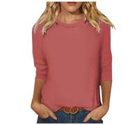 Top de manga 3/4 para mujer, camisa raglán versátil informal de verano, cam | Sudadera Marinera Mujer Para Chica Grande Medieval Tachuelas Celestes Cremallera Fin Jerseis Floral Morado
