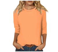 Top de manga 3/4 para mujer, camisa raglán versátil informal de verano, cam | Sudadera Marinera Mujer Para Chica Grande Medieval Tachuelas Celestes Cremallera Fin Jerseis Floral Morado