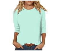 Top de manga 3/4 para mujer, camisa raglán versátil informal de verano, cam | Sudadera Marinera Mujer Para Chica Grande Medieval Tachuelas Celestes Cremallera Fin Jerseis Floral Morado