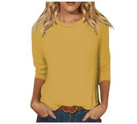 Top de manga 3/4 para mujer, camisa raglán versátil informal de verano, cam | Sudadera Marinera Mujer Para Chica Grande Medieval Tachuelas Celestes Cremallera Fin Jerseis Floral Morado