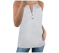 Top de mujer con cuello, Blanco, S