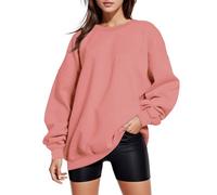 Top de mujer de manga larga elegante - Sudadera de gran tamaño para mujer sin capucha Sudaderas cómodas de color liso casual ligero suave Inter Túnica cuello redondo térmico moda ropa de invierno al