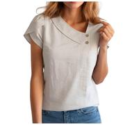Top De Mujer Talla Grande Camiseta Algodón Mujer Camiseta Tipo Blusa para Blusa Camisera De Manga Corta para Camisa Vaquera Camisa con Cordones Ropa Medieval Vintage
