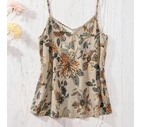 Top de tirantes de mujer estampado retro elegante, versátil, casual y a