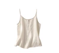Top de tirantes finos para mujer, sin mangas, sin mangas, con bordado de flores, bohemio, túnica vintage, elegante, holgada, muselina, blusa ligera, top de verano, blusas para mujer, Blanco, 3XL