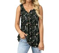 Top De Tirantes Mujer Estampado Floral Cuello Redondo, Camiseta Sin Mangas De Punto Verano, Ropa Casual Mujer Ligera para Uso Diario E Informal