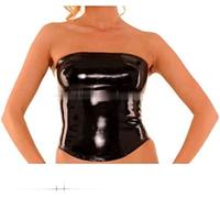 Top De Tubo De Látex Con Camisa De Goma Con Cremallera En La Espalda, Morado Transparente, Para Mujer,Negro Transparente,Mujer M