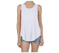Top de verano para mujer, monocolor, ligero y aireado, camiseta de verano, extralarga, básica, de moda, camiseta de verano, sin mangas, holgada, estilo bohemio, elegante, desenfadada