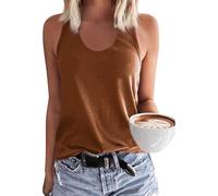Top de Verano sin Mangas con Cuello Redondo cómodo y elástico Estilo Camisola Informal con Tejido de algodón y Spandex Que se Adapta al Cuerpo y es Muy Fresco