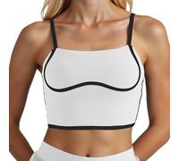 Top Deportivo de Yoga para Mujer con Sujetador Incorporado y Corte Largo para Entrenamiento Cómodo y Estilizado (White, XS) #99