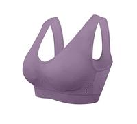 Top Deportivo Mujer Sujetador Yoga con Almohadillas Extraíbles Malla Hueca Escote Profundo Tejido Transpirable Elástico Ligero para Gimnasio Fitness Correr Entrenamiento y Vida Deportiva Diaria (L)