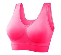 Top Deportivo Mujer Sujetador Yoga con Almohadillas Extraíbles Malla Hueca Escote Profundo Tejido Transpirable Elástico Ligero para Gimnasio Fitness Correr Entrenamiento y Vida Deportiva Diaria (L)