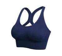 Top Deportivo Mujer Sujetador Yoga con Almohadillas Extraíbles Malla Hueca Escote Profundo Tejido Transpirable Elástico Ligero para Gimnasio Fitness Correr Entrenamiento y Vida Deportiva Diaria (XL)