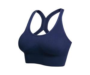 Top Deportivo Mujer Sujetador Yoga con Almohadillas Extraíbles Malla Hueca Escote Profundo Tejido Transpirable Elástico Ligero para Gimnasio Fitness Correr Entrenamiento y Vida Deportiva Diaria (XL)