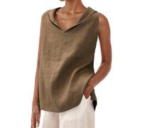 Top deportivo para mujer, monocolor, elegante, camiseta de verano, camiseta básica de verano, sin mangas, estilo bohemio, desenfadada, holgada, con cuello en V, camiseta muscular, ligera y ventilada
