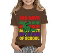 Top Electronics - Camisa para el primer día de escuela en mi preescolar, camisas de jardín de infantes para niñas, talla 8 (café, 4-5 años)