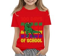 Top Electronics - Camisa para el primer día de escuela en mi preescolar, camisas de jardín de infantes para niñas, talla 8 (rojo, 3-4 años)