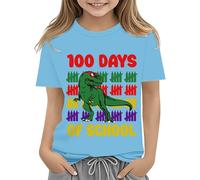 Top Electronics - Camisa para el primer día de escuela en mi preescolar, camisas de jardín de infantes para niñas, talla 8 (azul claro, 4-5 años)