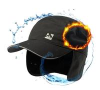 TOP-EX Gorra de béisbol de invierno para hombre, talla XL, XXL, impermeable, de forro polar, con orejeras, para clima frío, cabezas grandes, Negro, L/XL