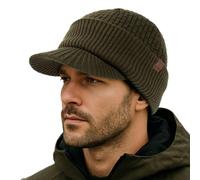 TOP-EX PolarWool - Gorro de punto para hombre y mujer, 100 % lana merino, gorro con forro polar para esquí al aire libre, M-XXL