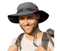 TOP-EX Sombrero de sol unisex UPF 50 con ala ancha, impermeable, ajustable y transpirable para aventuras al aire libre, senderismo, pesca y safari, ligero, plegable, A2#Gris Oscuro, L/XL