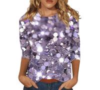Top Fiesta Mujer - Ropa Fiesta Mujer Talla Grande Rock Tirantes Camiseta Manga Larga Salir Noche Encaje Sexy Brillo Carnaval Ropa 2#Viola Chiaro XXL