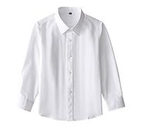 Top Games for Girls - Blusa blanca para niños, ropa formal para niñas, camisa larga para niños (blanco, 9-10 años)