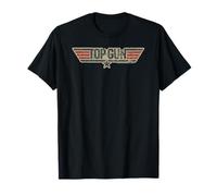 Top Gun Aged and Distressed Color Logo Action Movie Camiseta