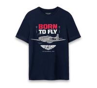 Top Gun Azul Born To Fly Graphic Print Camiseta de manga corta Hombres