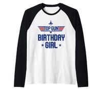 Top Gun Birthday Girl Stars Camiseta Manga Raglan